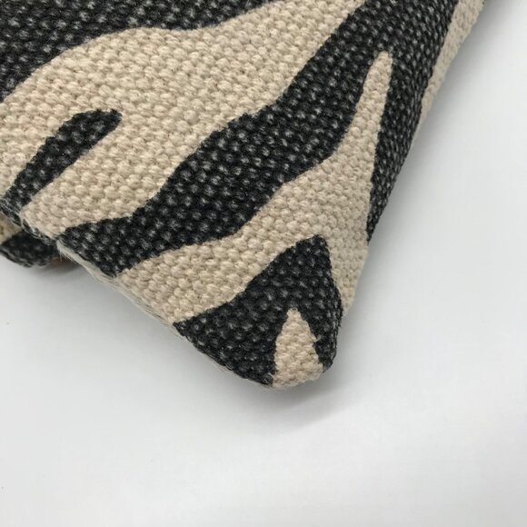 Bhrayna Zebra Design Fold Over Cotton & Leather Clutch - Picture 7 of 10